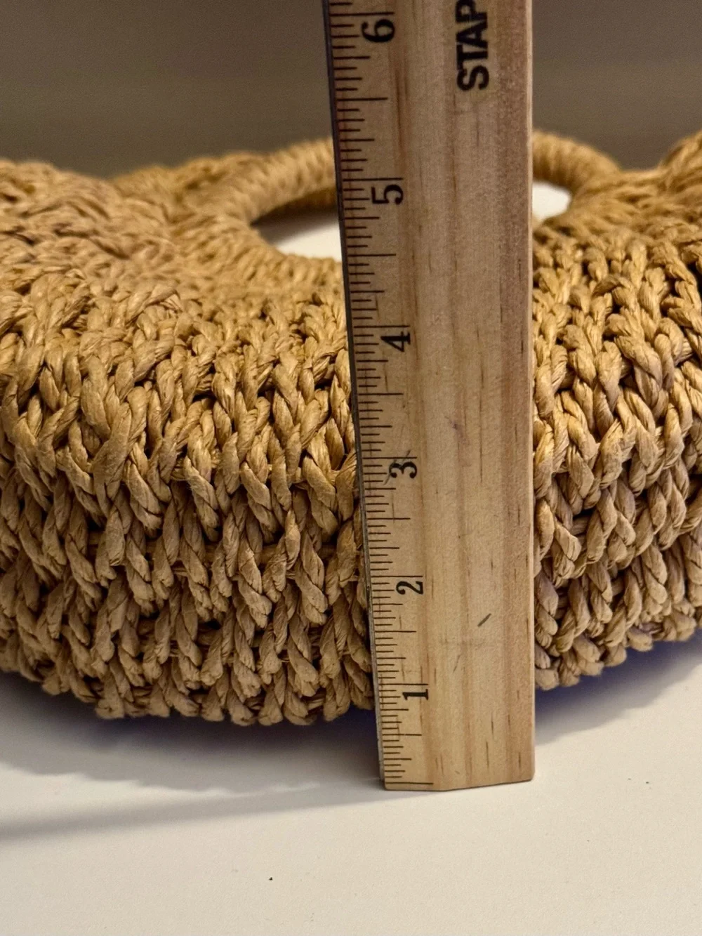 Woven Straw Crescent Tote Bag - Natural